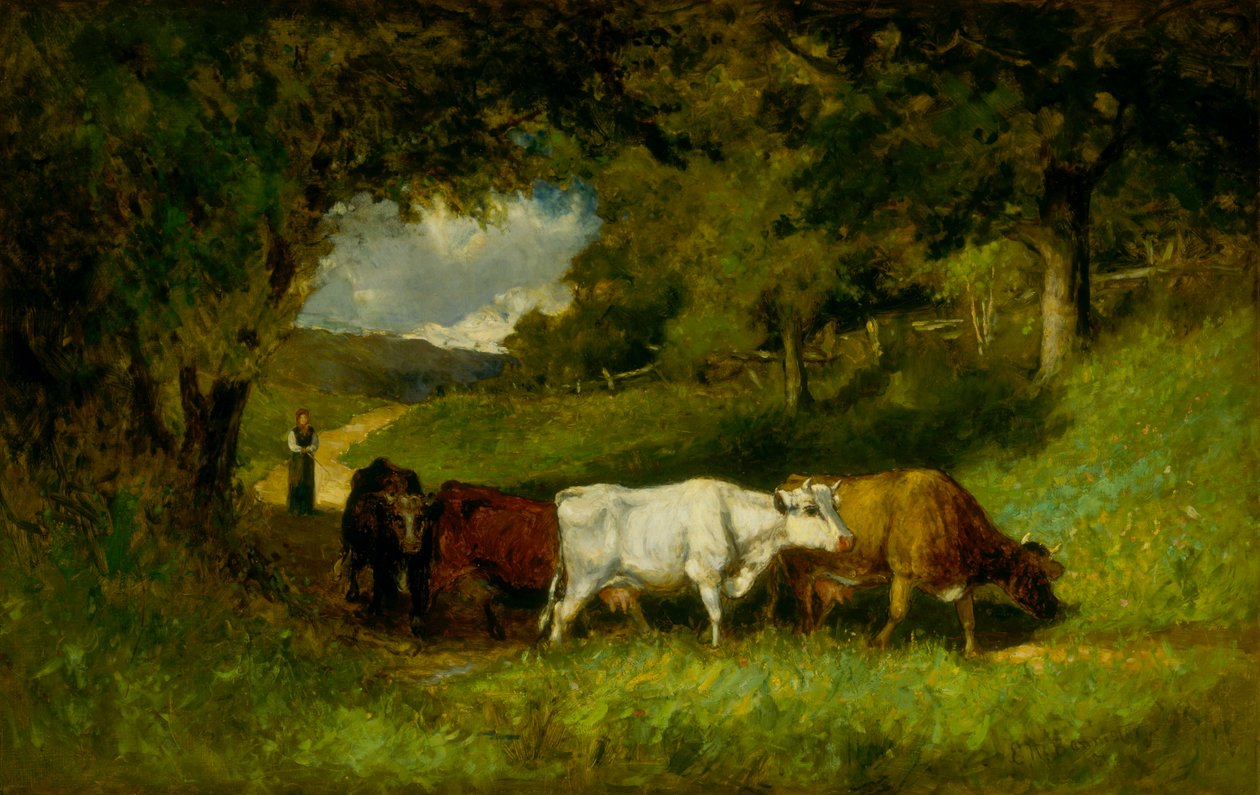 Lehmien ajaminen kotiin, 1881. tekijältä Edward Mitchell Bannister