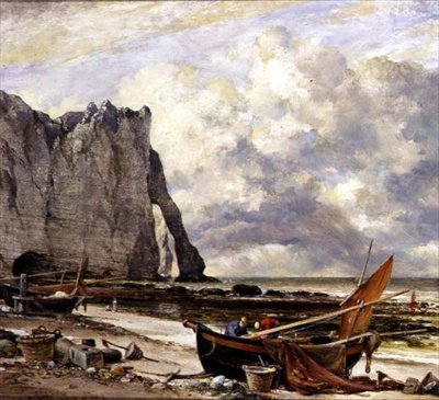 Etretat, ranta kaarella tekijältä Edward William Cooke