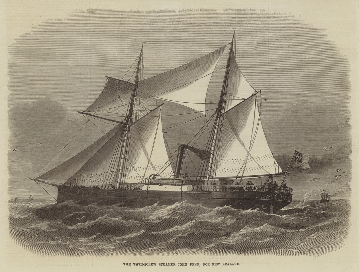 Twin-Screw Steamer John Penn, Uuteen-Seelantiin tekijältä Edwin Weedon