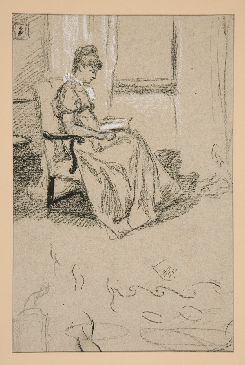 Ms. Abbeyn muotokuva lukemassa tekijältä Edwin Austin Abbey