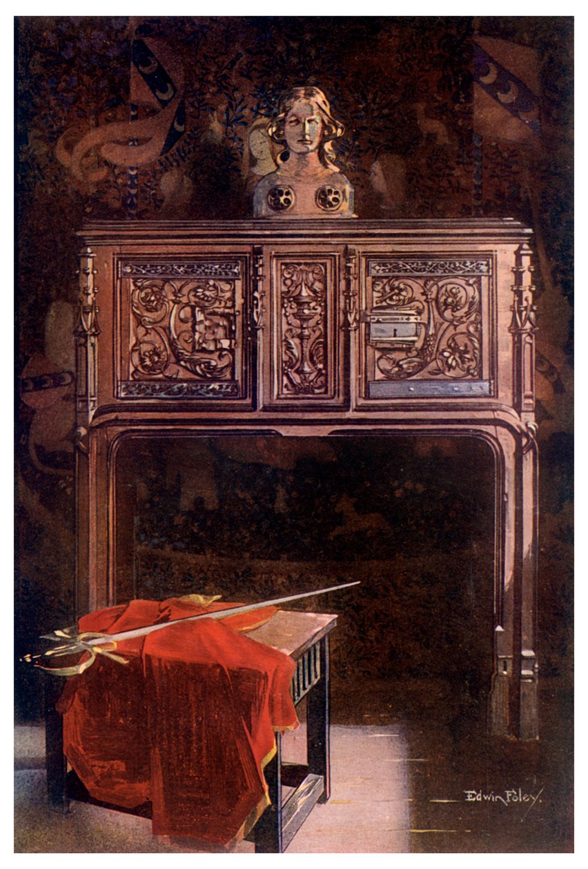 Veistetty tammi Lous XII dressoir, 1910. tekijältä Edwin Foley