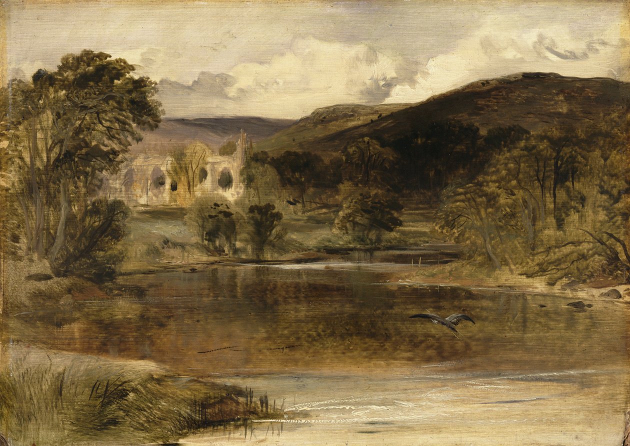 Bolton Abbey, Yorkshire (öljy paneeliin) tekijältä Edwin Landseer