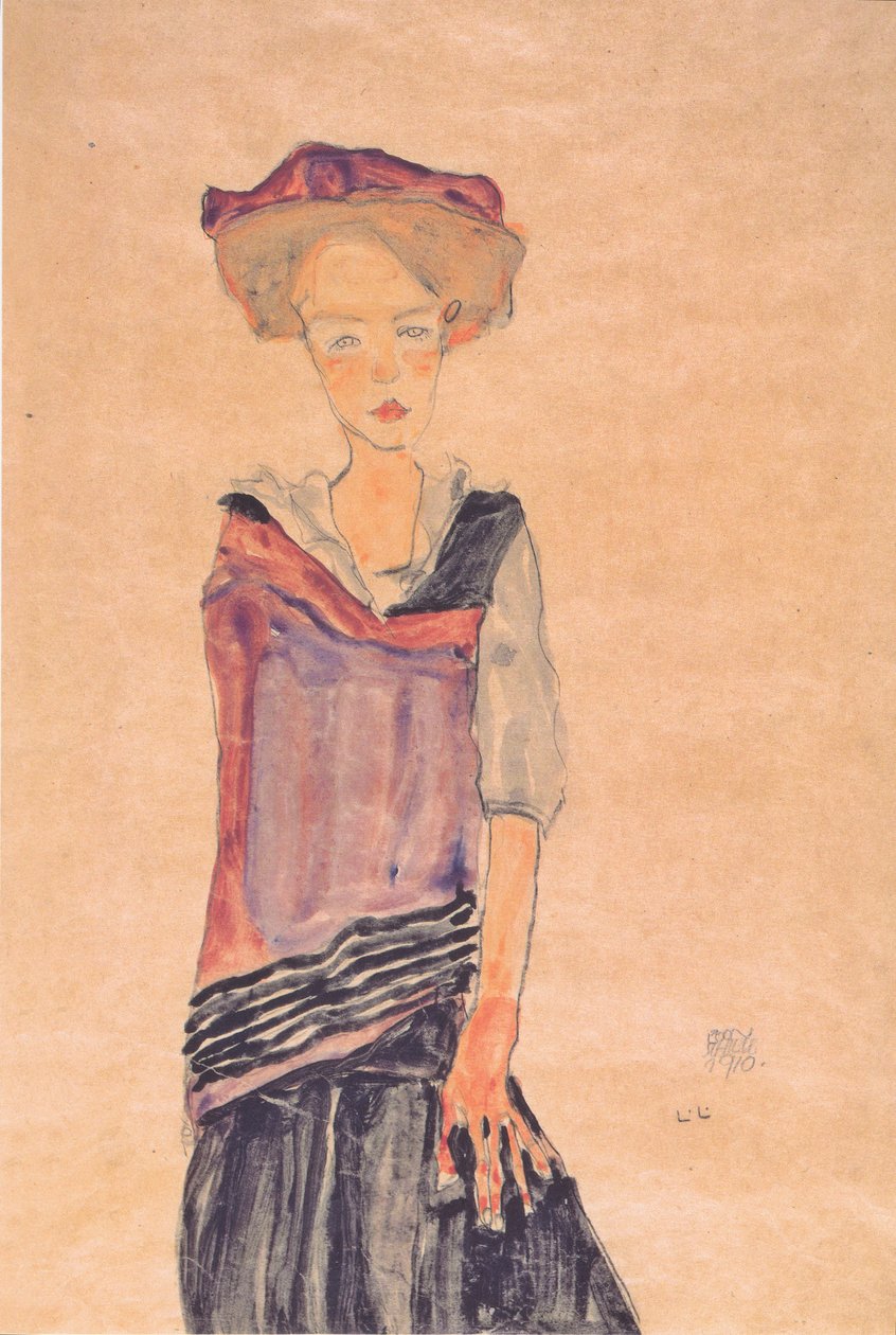 Stehendes Madchenn tekijältä Egon Schiele