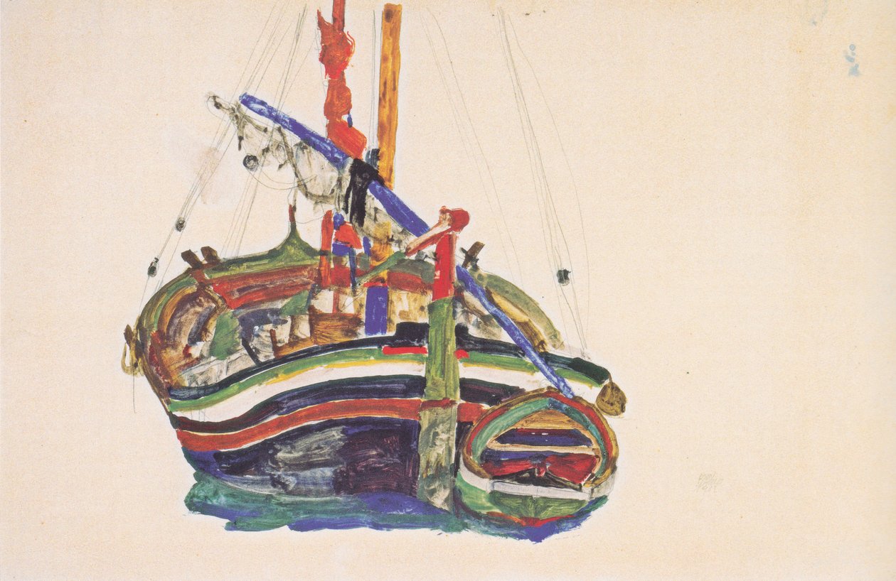 Triestiner Fischerbootn tekijältä Egon Schiele