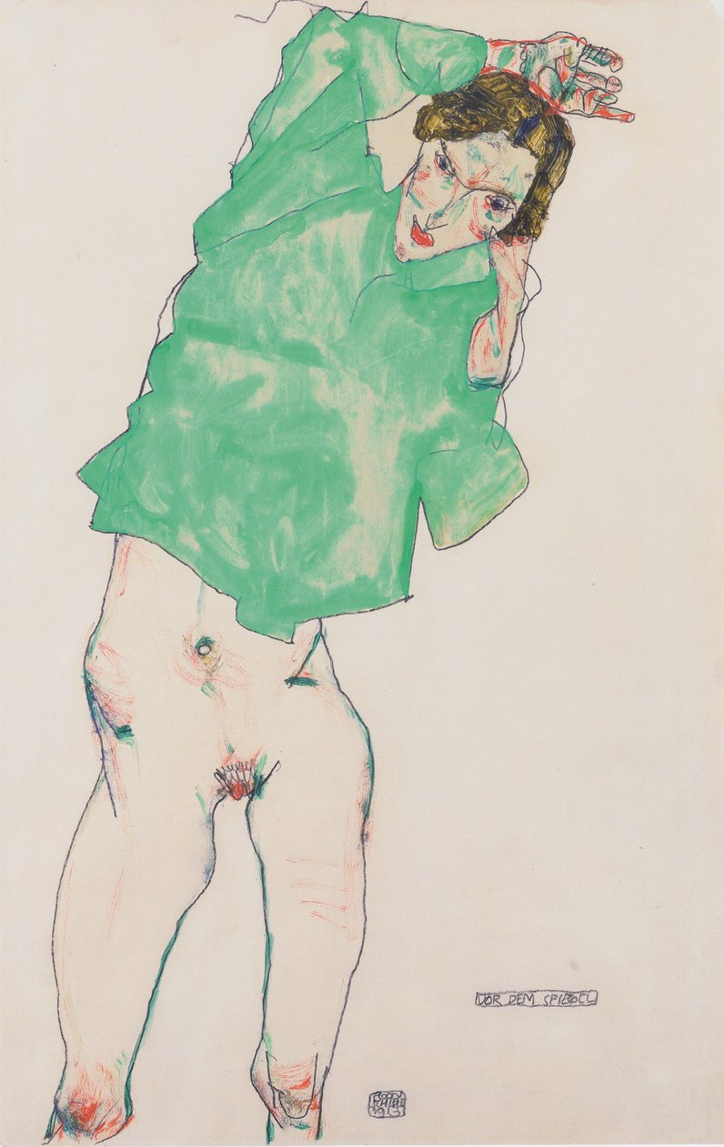 Vor dem Spiegeln tekijältä Egon Schiele