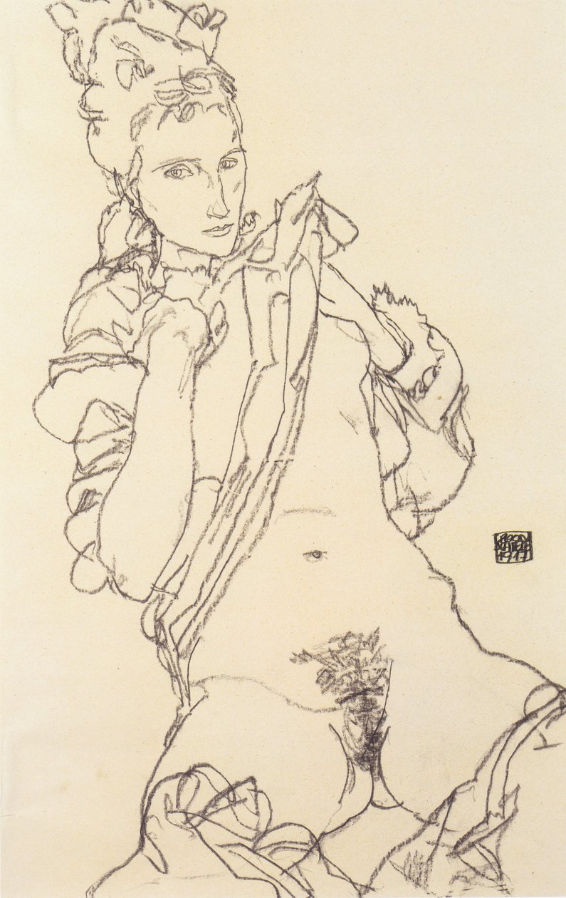 Weiblicher Aktn tekijältä Egon Schiele