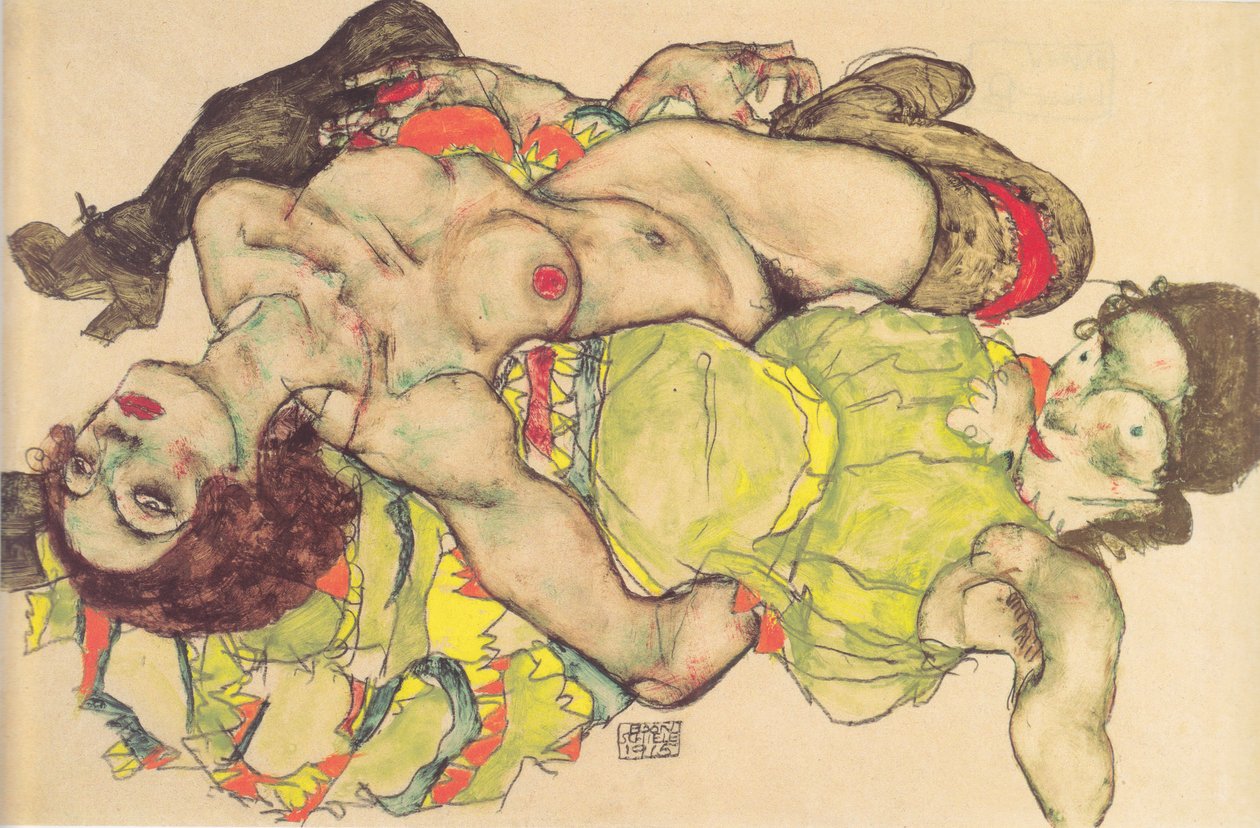 Weibliches Liebespaarn tekijältä Egon Schiele