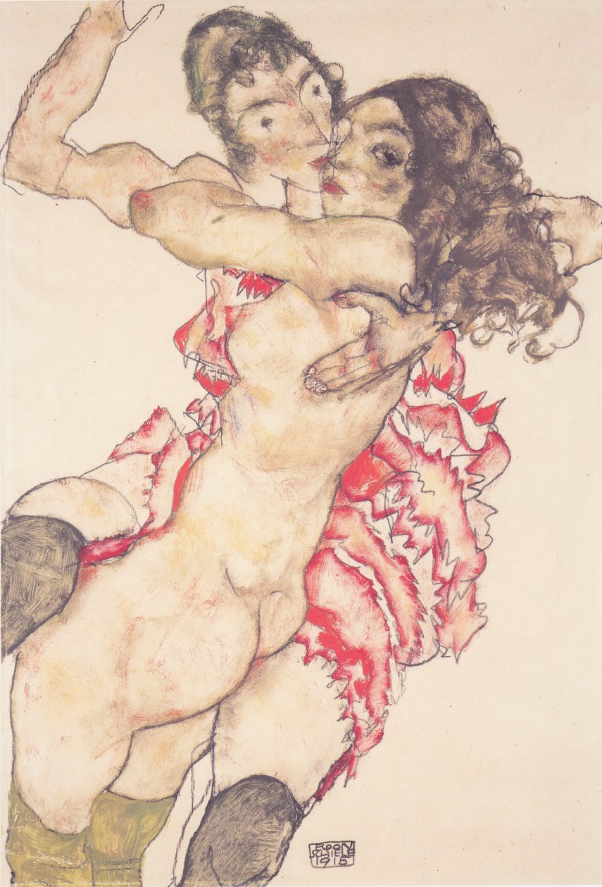 Zwei Freundinnenn tekijältä Egon Schiele