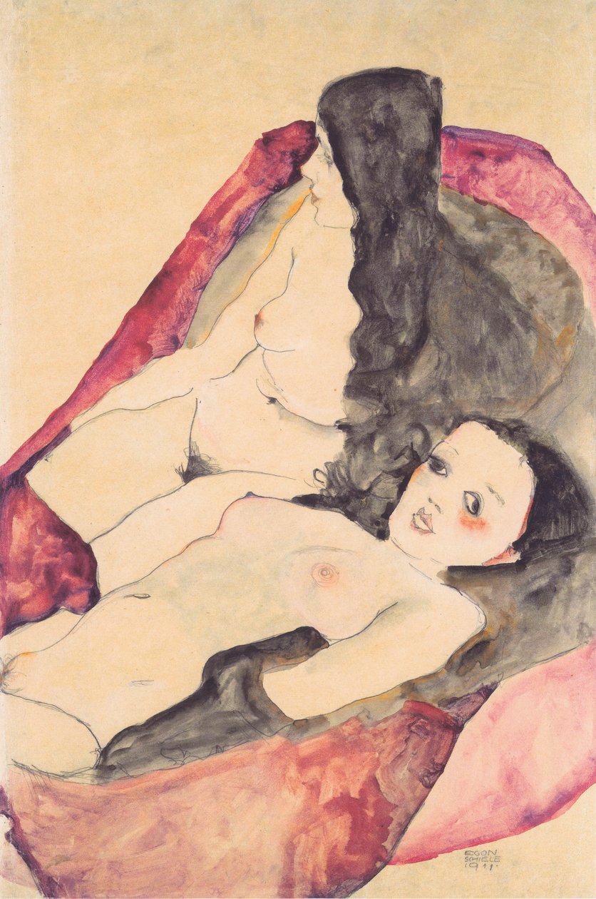 Zwei Madchenakten tekijältä Egon Schiele