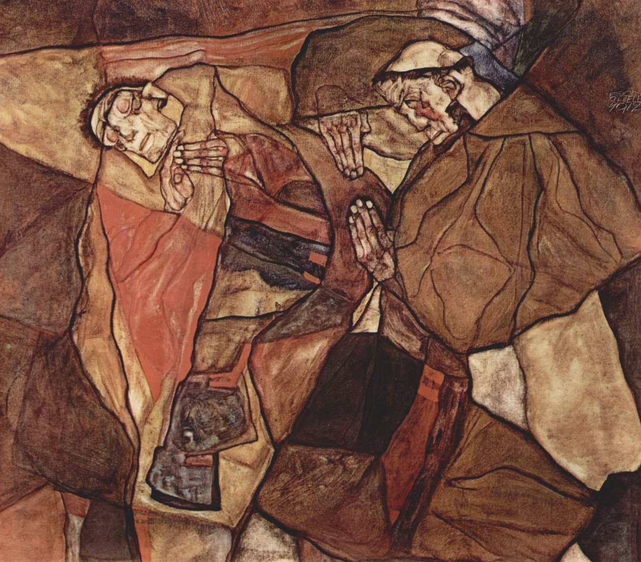 Agony (Kuoleman taistelu) tekijältä Egon Schiele