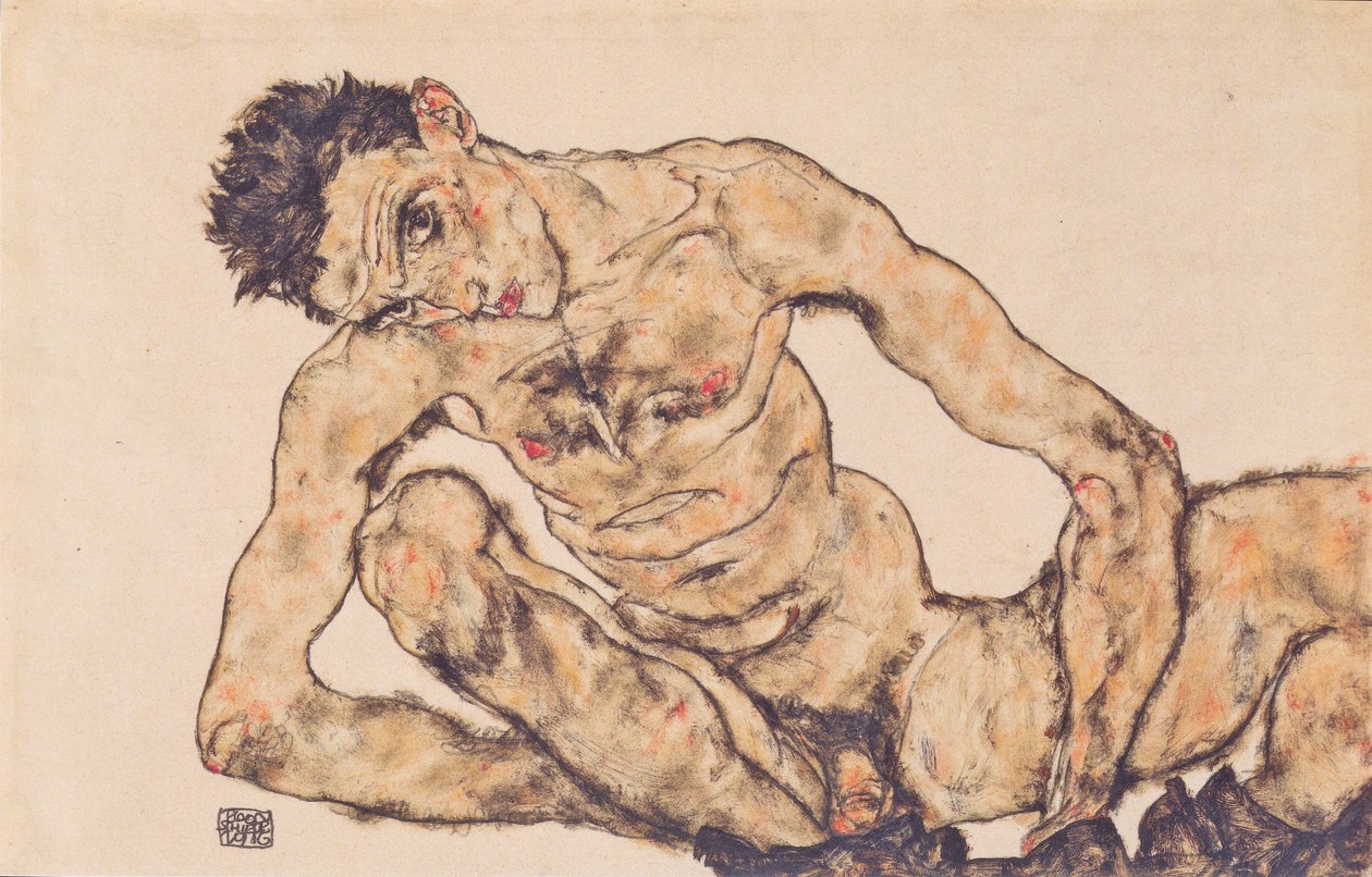 Aktselbstbildnis tekijältä Egon Schiele