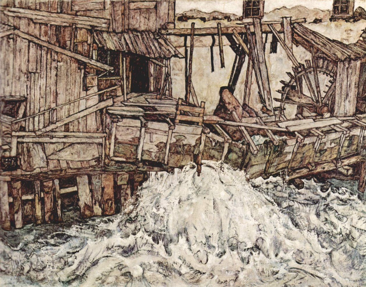 Alte Mühle tekijältä Egon Schiele