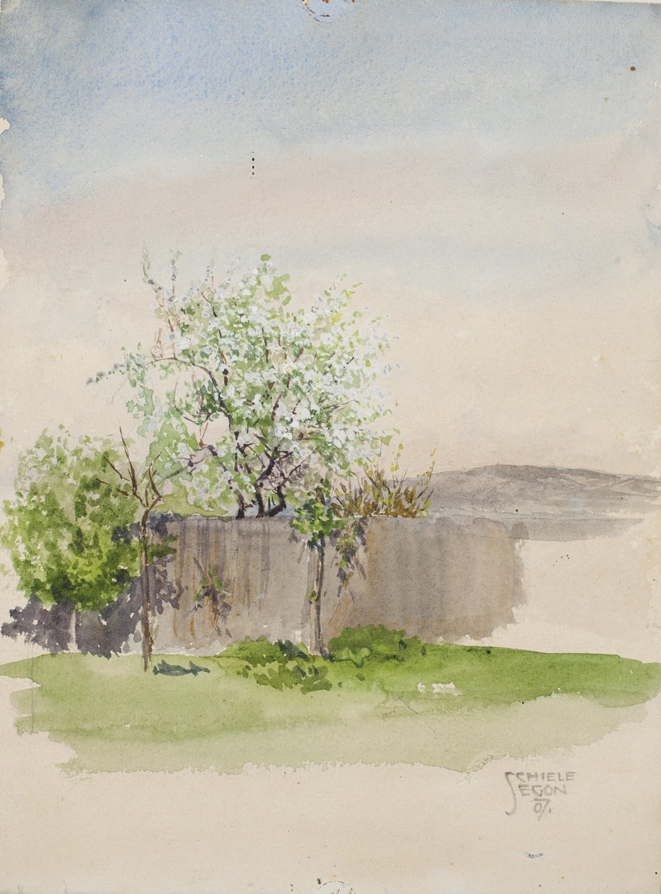 Garten mit Baum tekijältä Egon Schiele