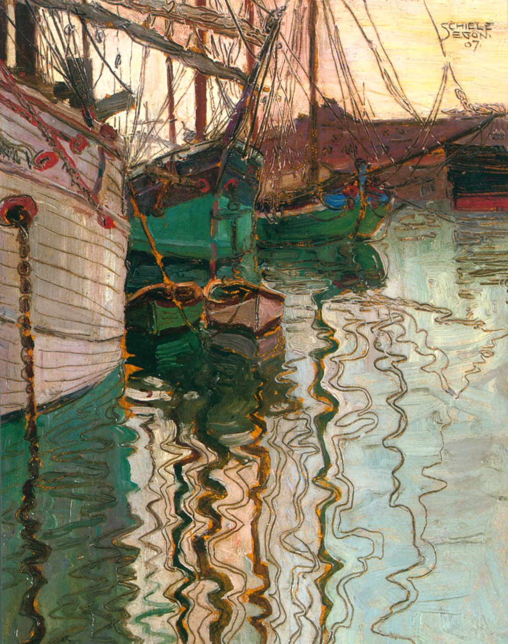 Hafen von Triest tekijältä Egon Schiele