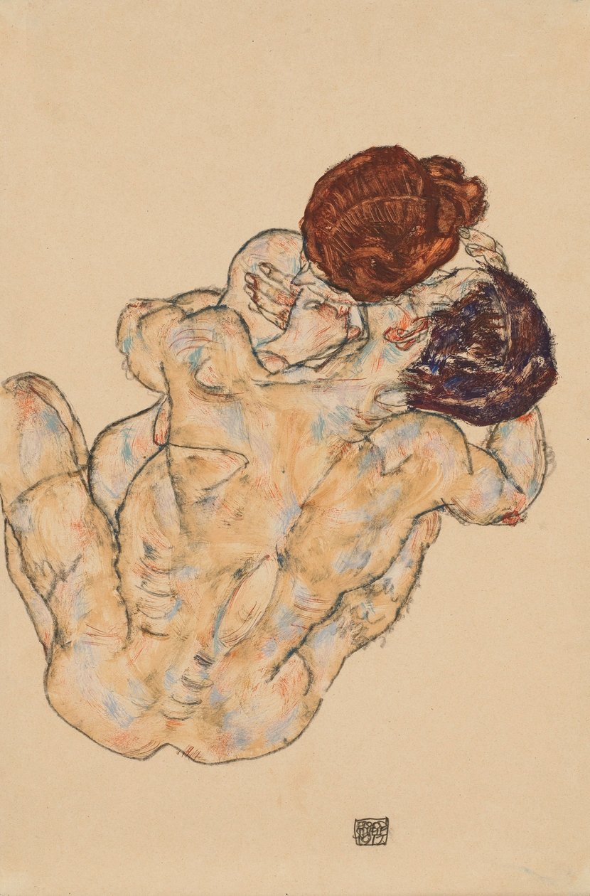 Mann und Frau, Umarmung tekijältä Egon Schiele