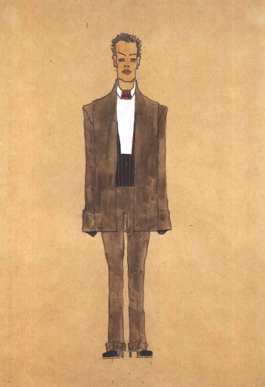 Modeentwurf Abendanzug tekijältä Egon Schiele
