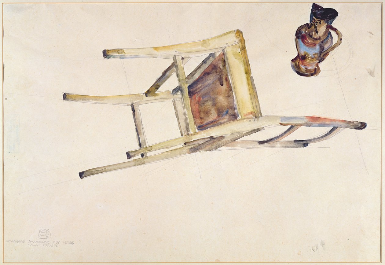 Tuolin ja kannun orgaaninen liike, 1912 tekijältä Egon Schiele