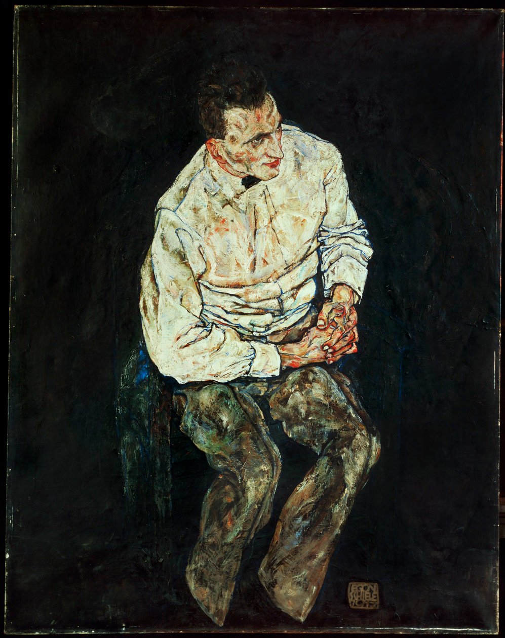 Karl Gruenwaldin muotokuva [Portrait Karl Gruenwald] ... tekijältä Egon Schiele