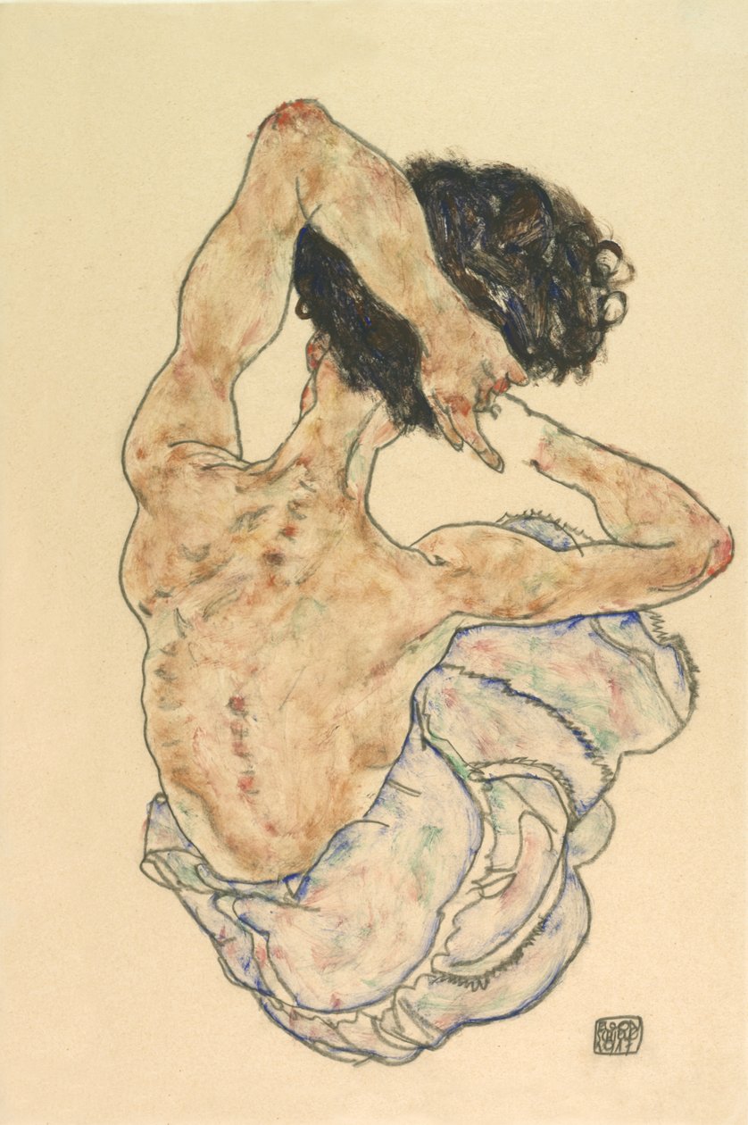 Naisen selkänäytelmä, 1917. tekijältä Egon Schiele