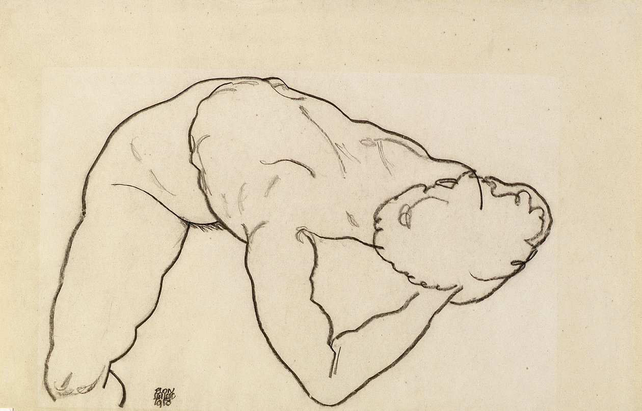 Nainen alaston, 1918 tekijältä Egon Schiele