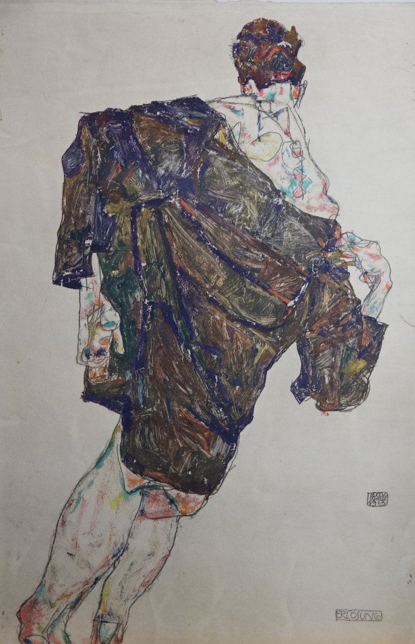 Figuuri ja vaippa, 1913. tekijältä Egon Schiele