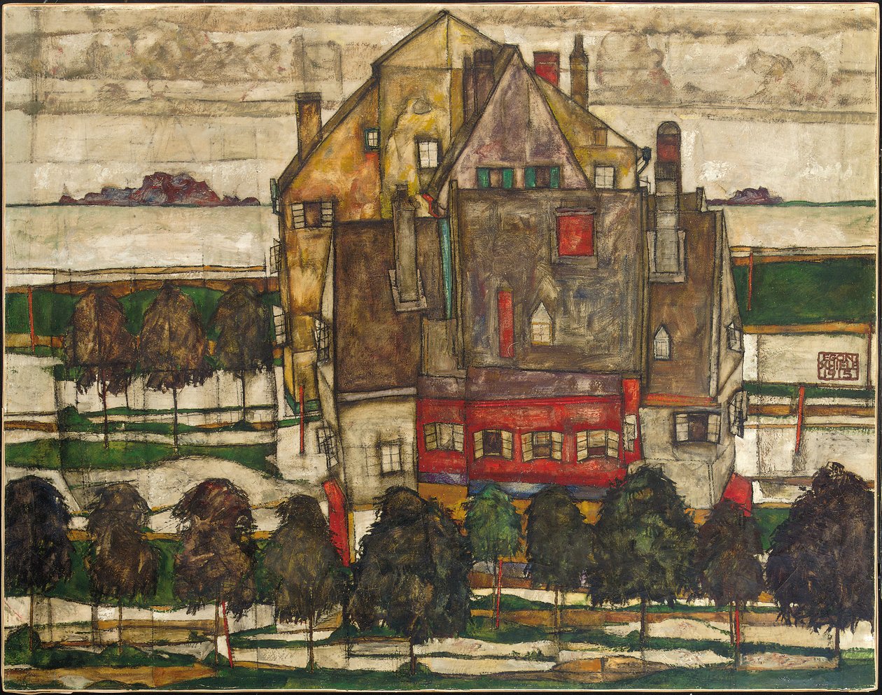 Yksittäiset talot (talot vuorilla) tekijältä Egon Schiele
