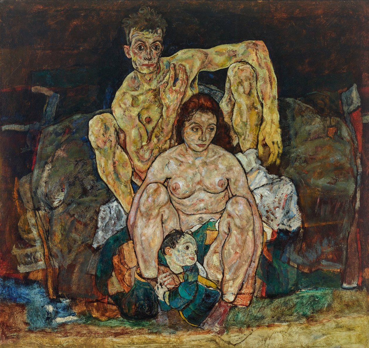 Hiipivä ihmispari (perhe) tekijältä Egon Schiele