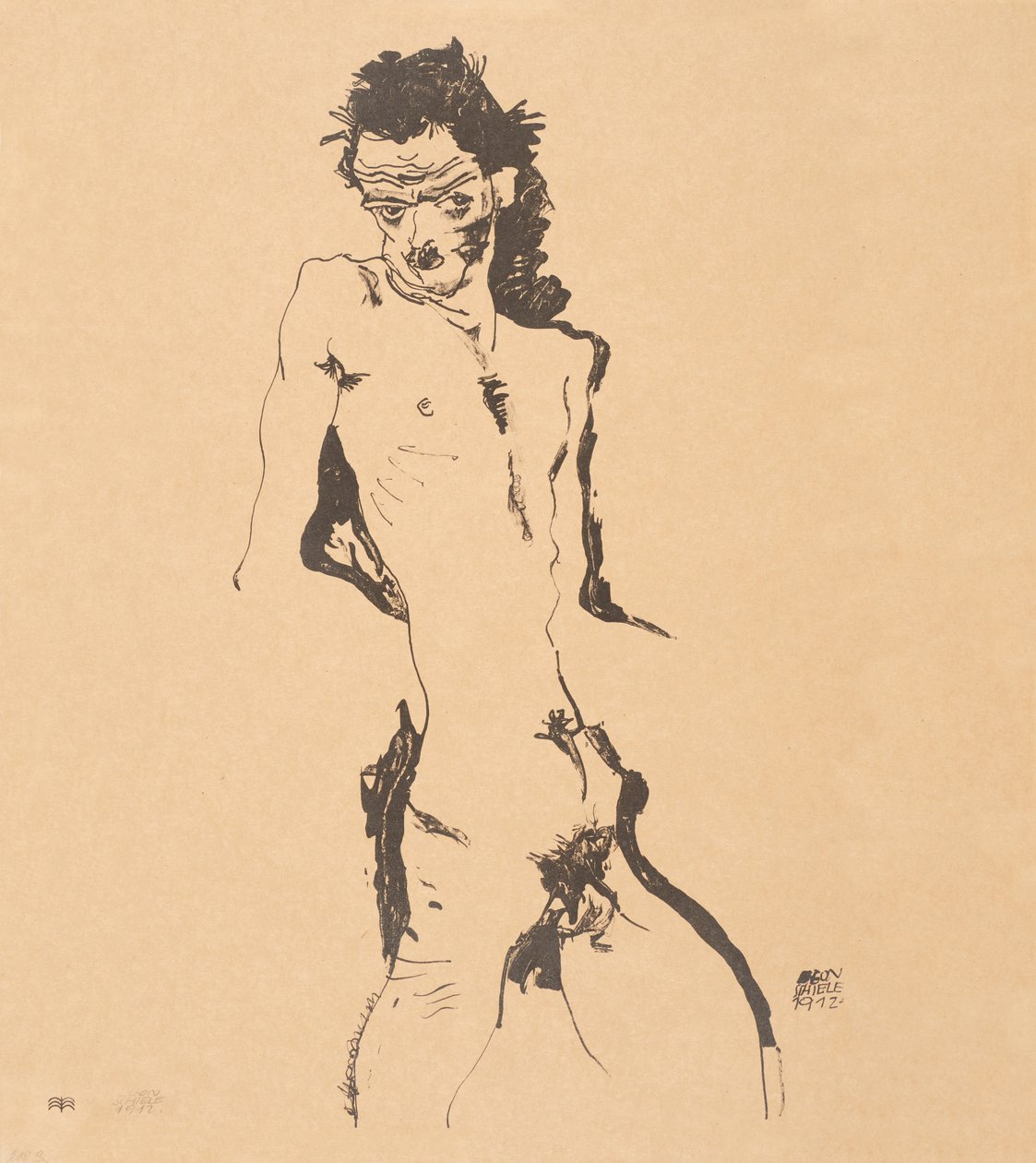 Miesten alaston omakuva, 1912. tekijältä Egon Schiele