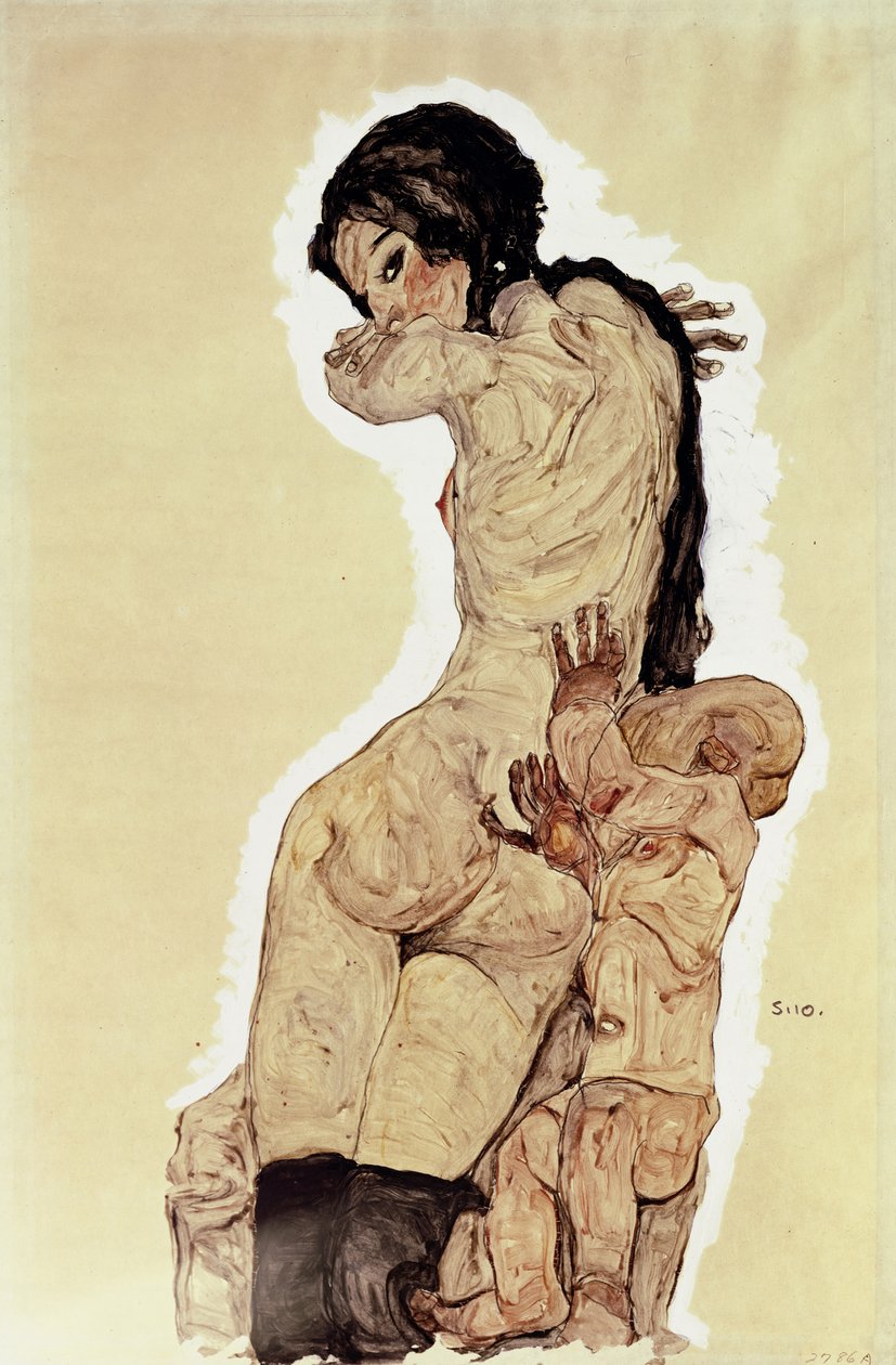 Äiti ja lapsi, 1910 tekijältä Egon Schiele