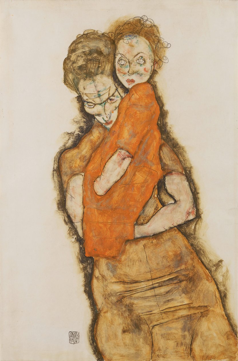 Äiti ja lapsi, 1914 tekijältä Egon Schiele