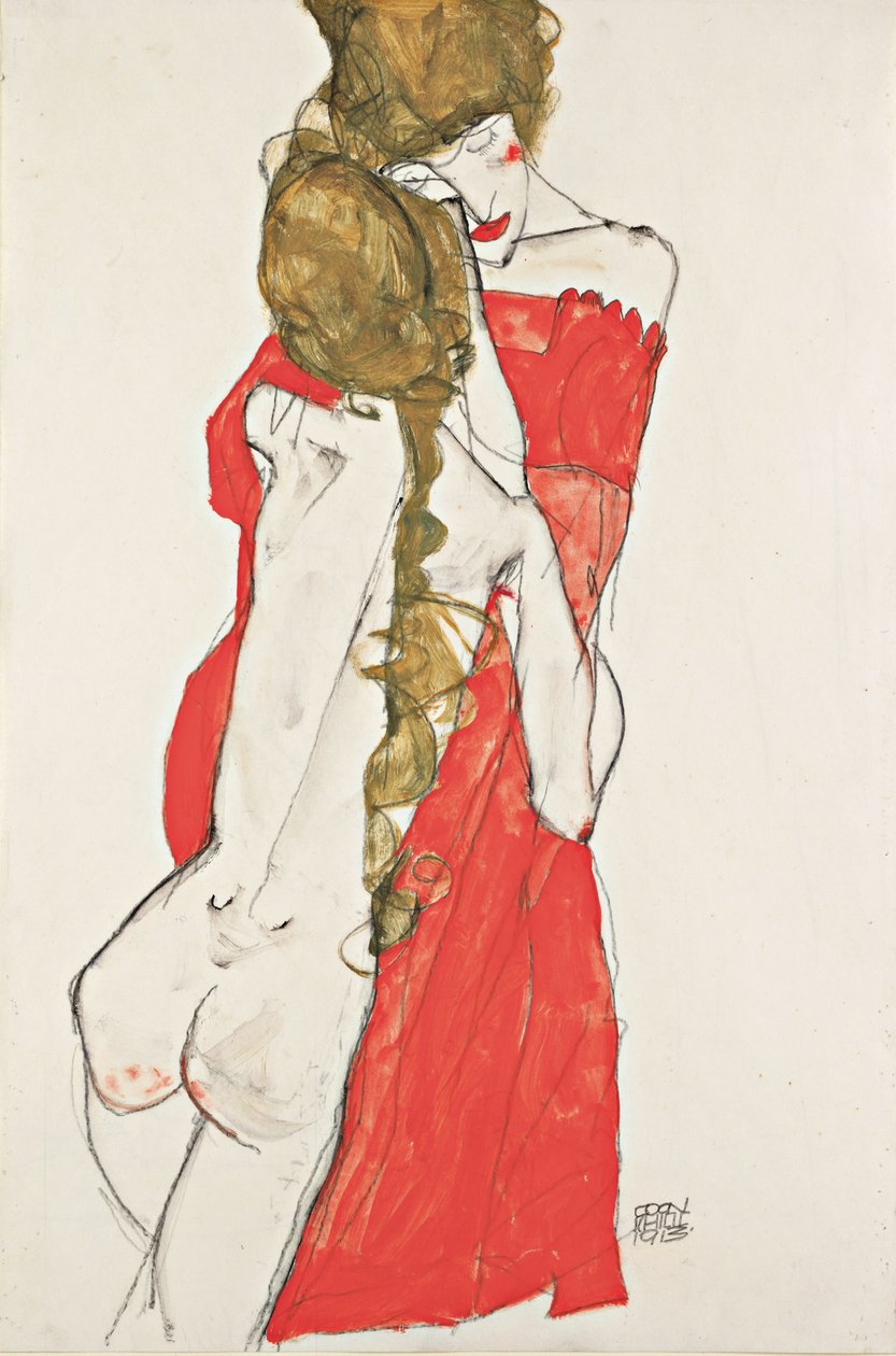 Äiti ja tytär, 1913 tekijältä Egon Schiele