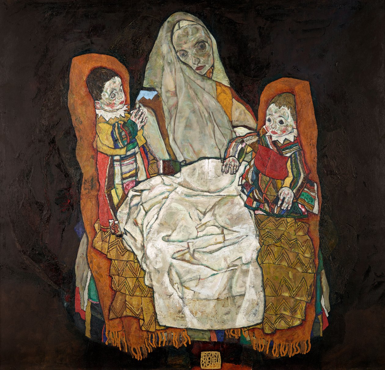 Kahden lapsen äiti III, 1915-1917. tekijältä Egon Schiele