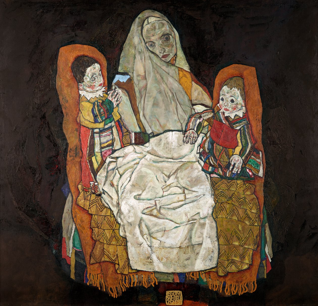 äiti ja kaksi lasta III tekijältä Egon Schiele