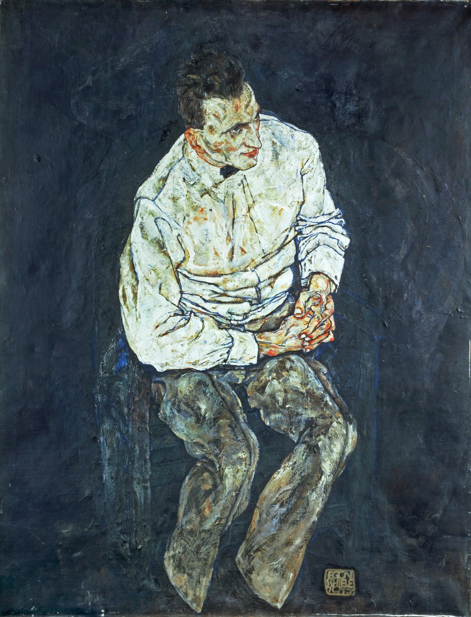 Karl Grünwaldin muotokuva ... tekijältä Egon Schiele