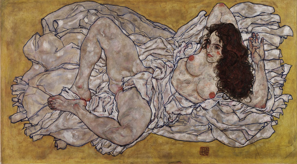 Makaava nainen, 1917 tekijältä Egon Schiele