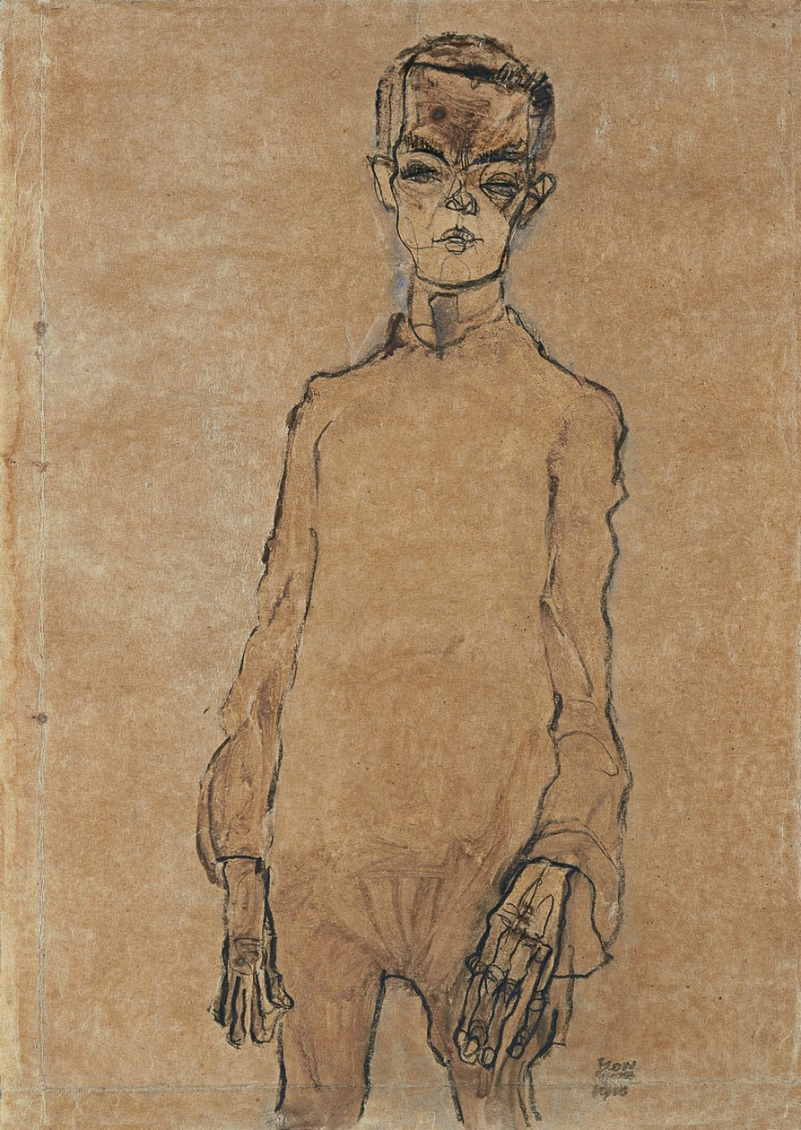 Omakuva, 1910 tekijältä Egon Schiele