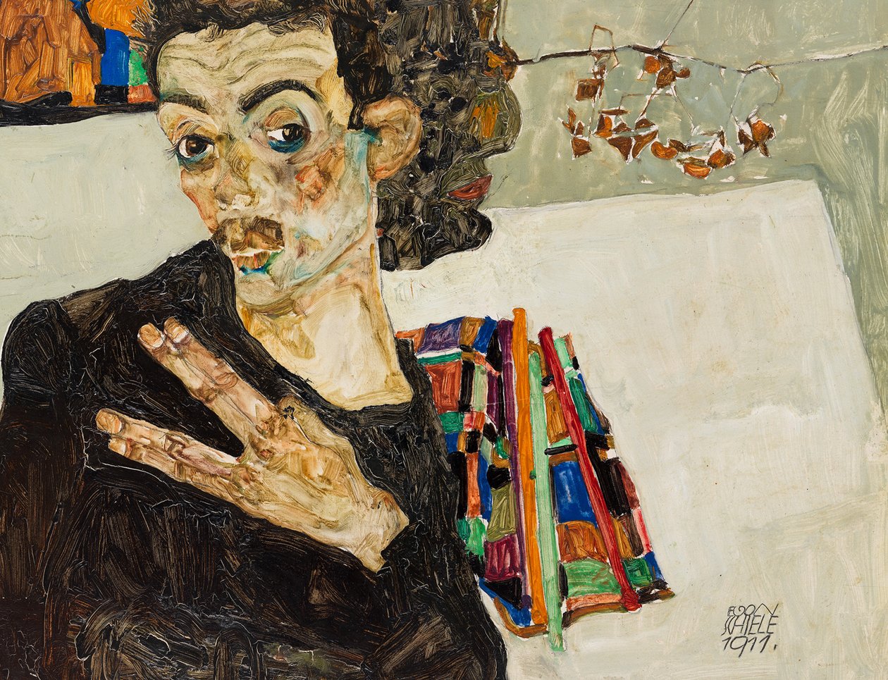 Omakuva, 1911. tekijältä Egon Schiele
