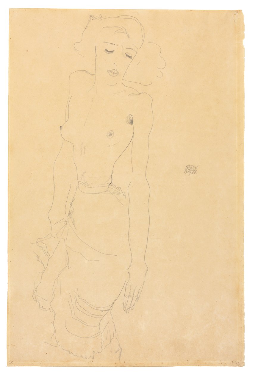 Seisova nainen, 1911 tekijältä Egon Schiele