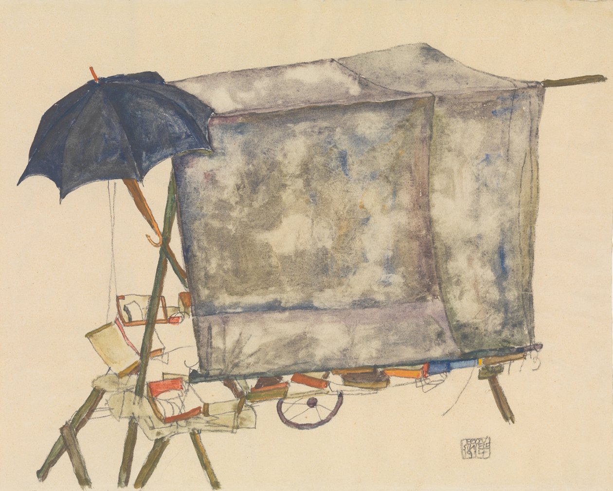 Street Cart tekijältä Egon Schiele