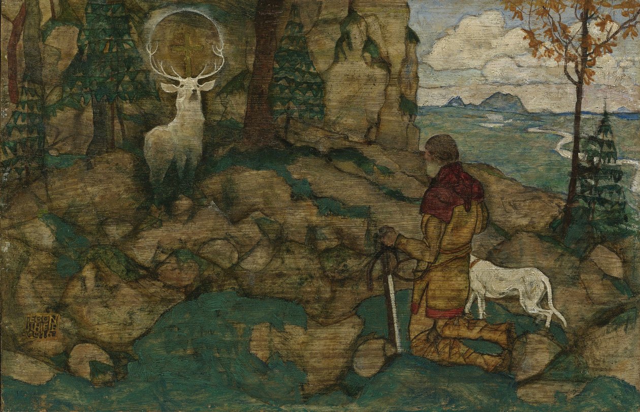 Pyhän Hubertin visio, 1916 tekijältä Egon Schiele