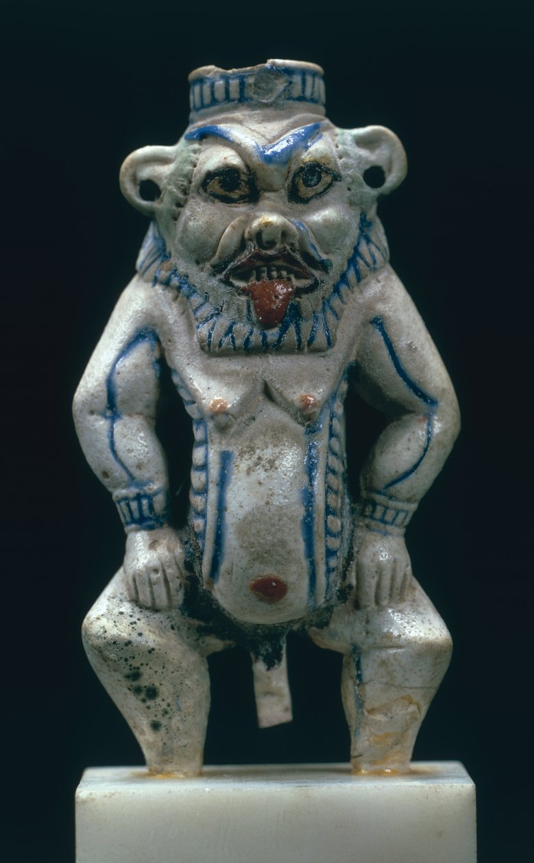 Kohl-ruukku Besin jumalan muodossa, Uusi kuningaskunta, n. 1400-1300 eKr. (fajanssi) tekijältä Egyptian 18th Dynasty