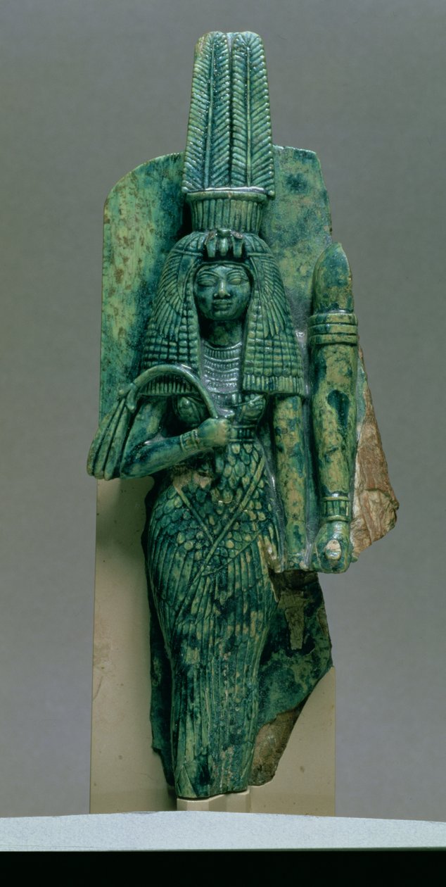 Kuningatar Tiyen patsas, Amenophis III:n vaimo, Uusi kuningaskunta, n. 1391-1353 eKr. (lasitettu steatiitti) tekijältä Egyptian 18th Dynasty
