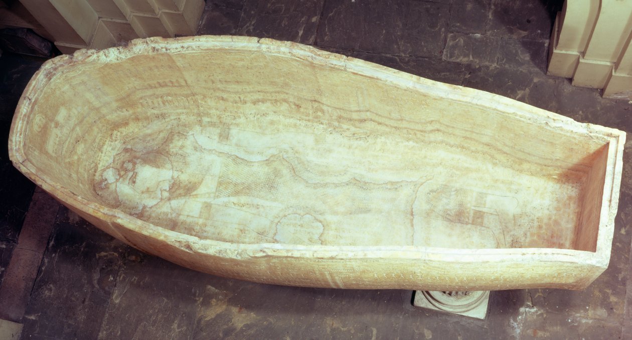 Seti I:n sarkofagi ylhäältä katsottuna, noin 1300 eKr. (kalkkikivi) (katso myös 3589) tekijältä Egyptian 19th Dynasty