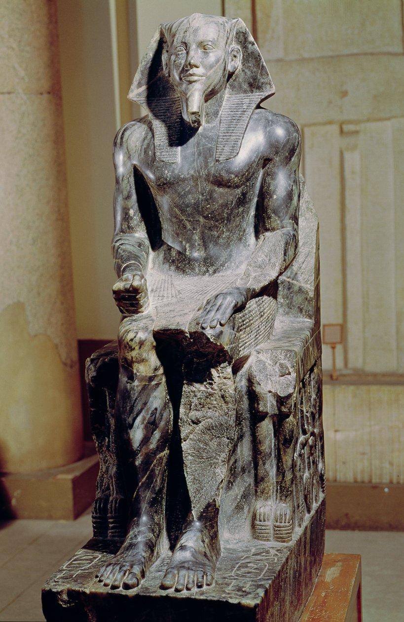 Kefron (2520-2494 eaa.) patsas, Gizan Kefron pyramidin laaksotemppelistä, Vanha valtakunta, n. 2540-2505 eaa. (dioriitti) (ks. myös 68319). tekijältä Egyptian 4th Dynasty