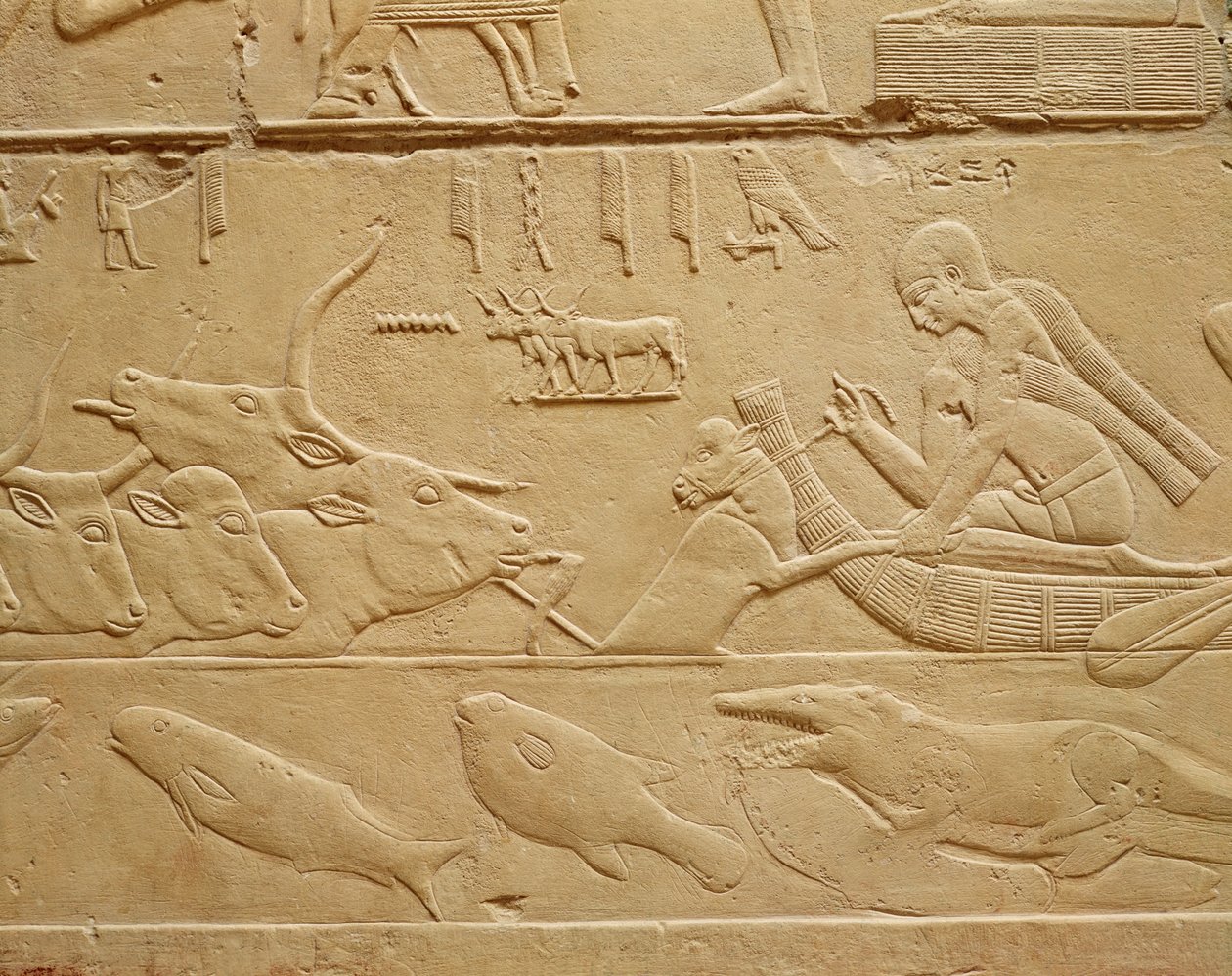Karja ylittää kaakelin, Kagemnin kiven Mastabasta tekijältä Egyptian 6th Dynasty