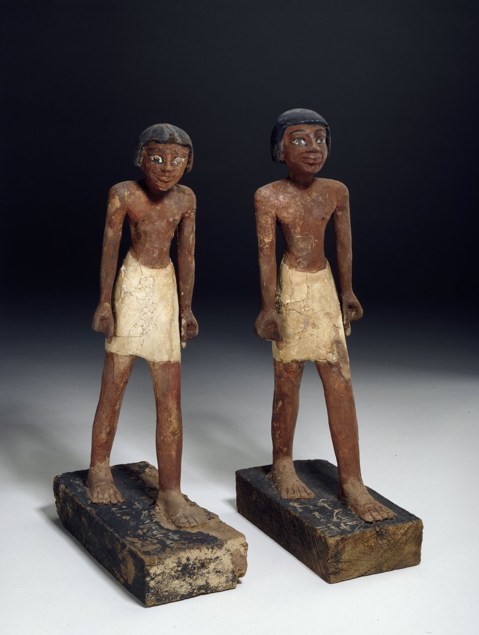 Pienpatsaat puuta, gessoa ja maalia tekijältä Egyptian 6th Dynasty