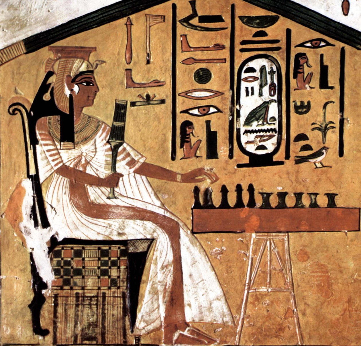 Nefertari leikkimässä Senetiä (papyrus) tekijältä Egyptian 19th Dynasty