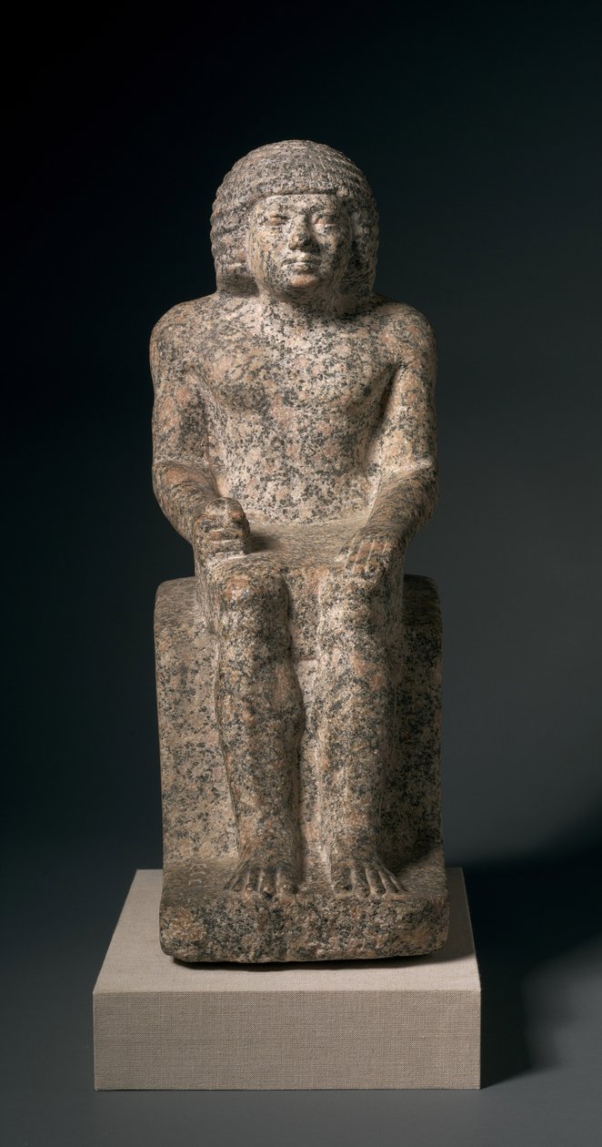 Istuva Nykaran patsas, 2408-2377 eaa tekijältä Egyptian 5th Dynasty