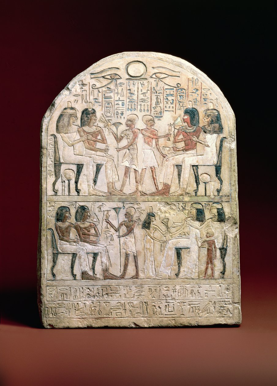 Hautausstela, 156 eKr. (maalattu kalkkikivi) tekijältä Egyptian Ptolemaic Period