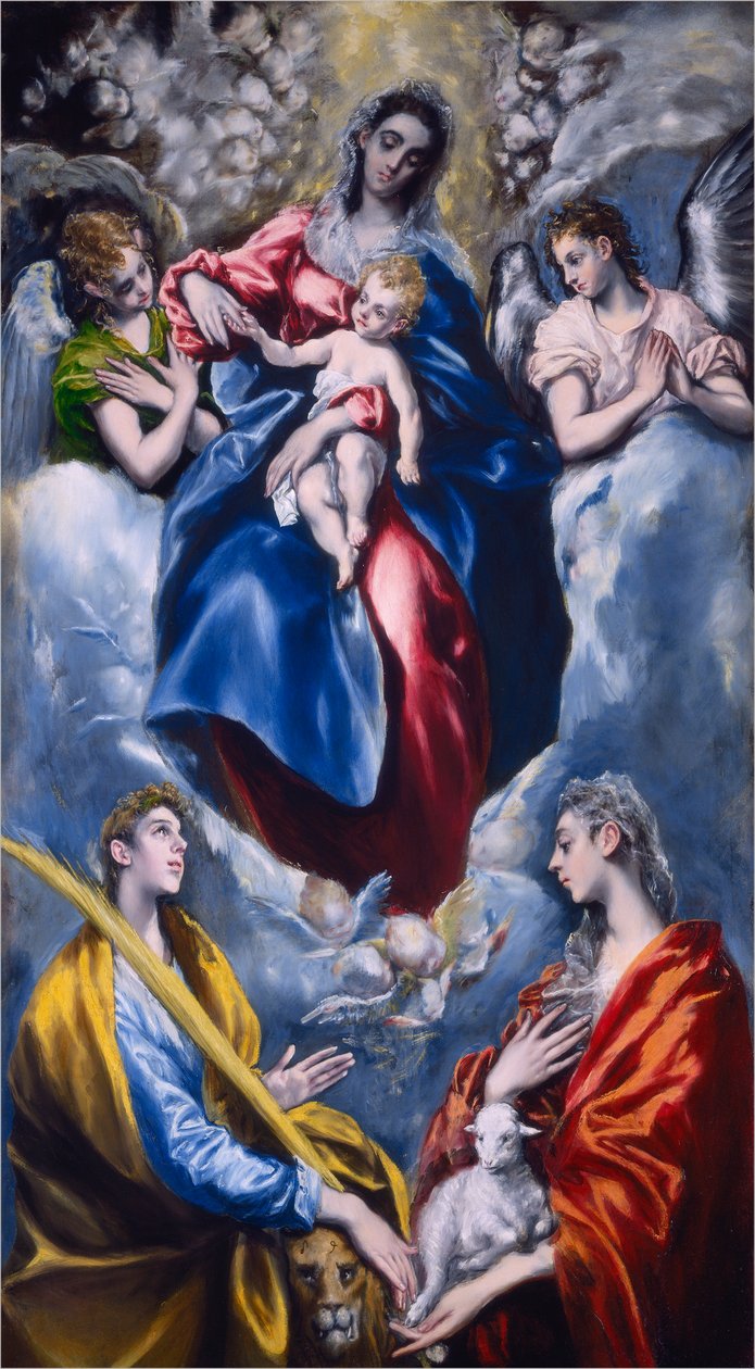 Madonna ja lapsi Saint Martinan ja Saint Agnesin kanssa, 1597-1599 tekijältä El Greco